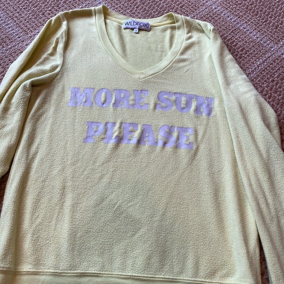 Wildfox light yellow lightweight sweatshirt. - Picture 3 of 4